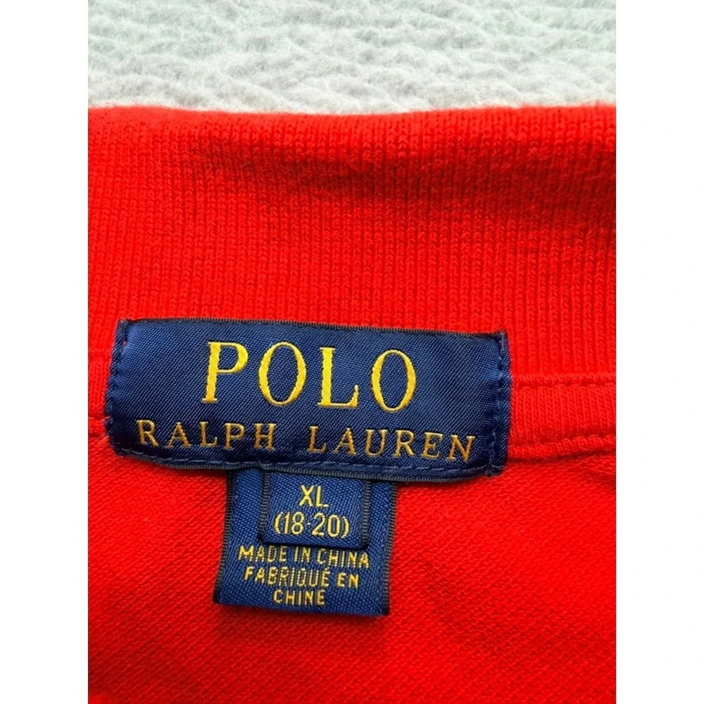 Polo Ralph Lauren Boys Red Big Pony Short Sleeve Polo Shirt XL 18-20